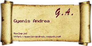 Gyenis Andrea névjegykártya